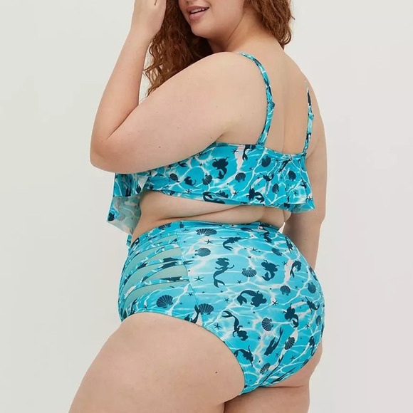 Torrid Top Size 2 Bottom 1‎ Disney Little Mermaid Two Piece Bikini Swimsuit - Picture 5 of 5